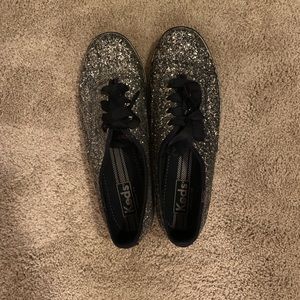 Black & Gold Glitter Keds